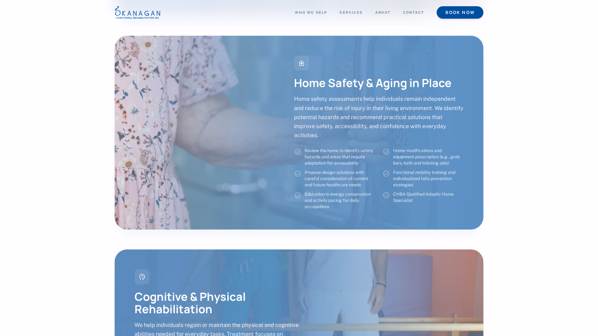 Okanagan Functional Rehabilitation services section (desktop)